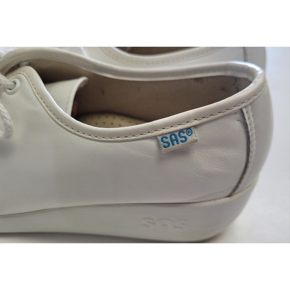 SAS White Leather Tripad Comfort Lace Walking Shoe's Women's Size 8 M EUC - Picture 6 of 9